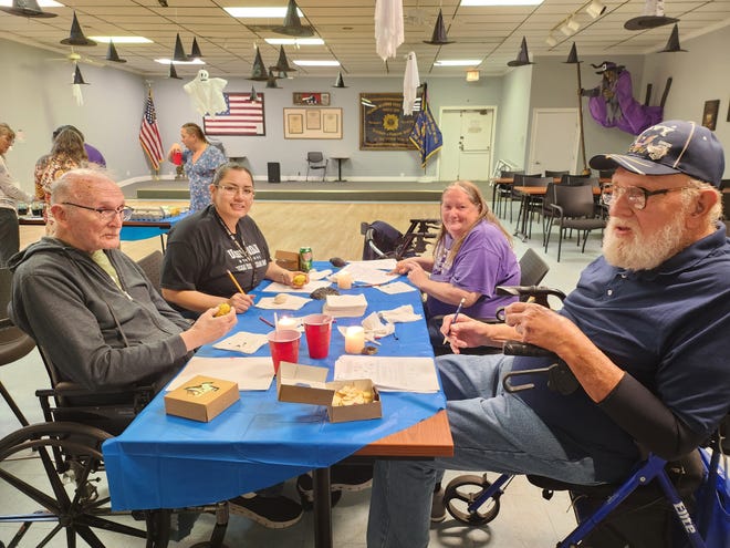 Amarillo Veterans learn how to create Pysanka eggs as a form of art therapy during CreatiVets program, brought to Amarillo by local veteran Maria Hernandez.