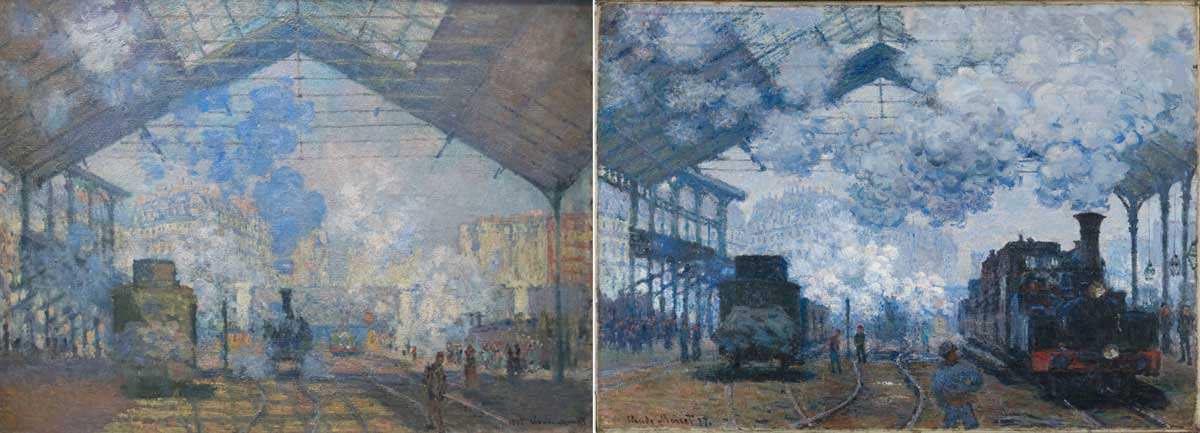 claude monet gare saint lazare arrivee train painting