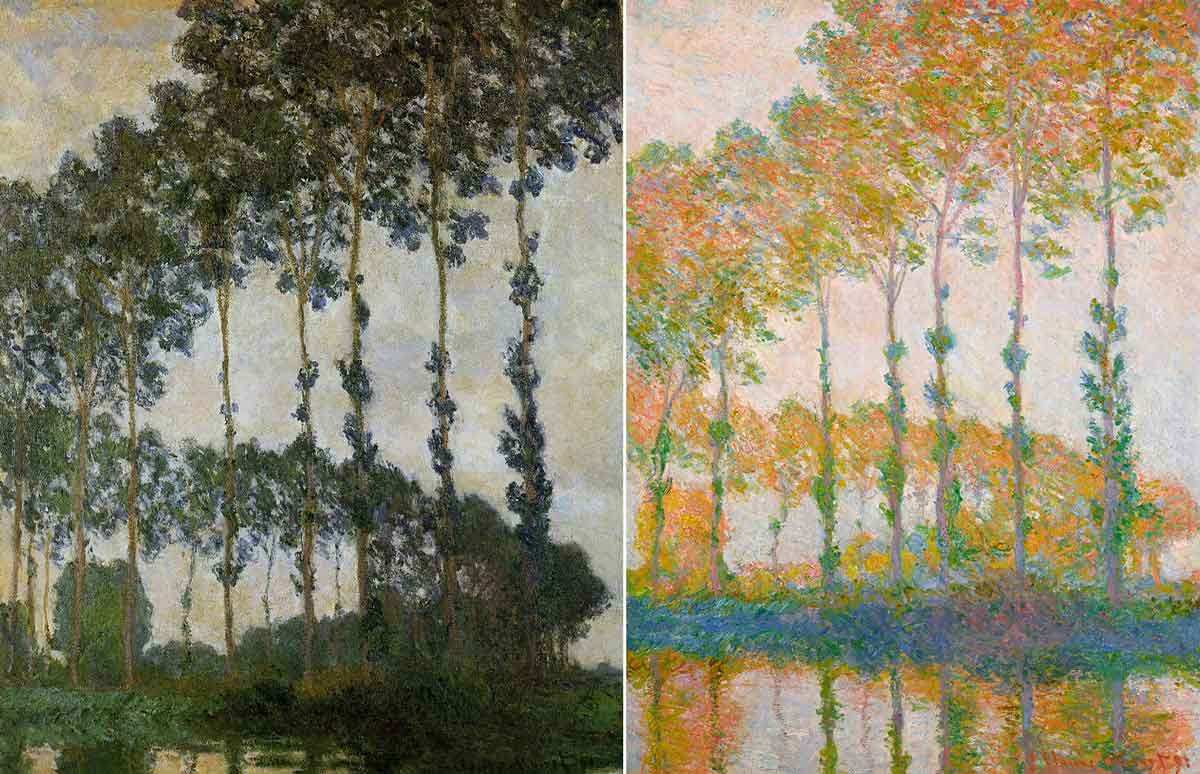 claude monet poplars giverny overcast weather