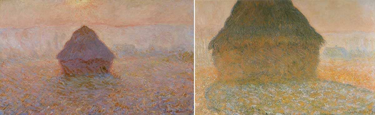 claude monet grain stack sun mist painting