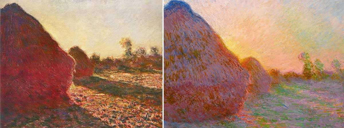 claude monet grainstacks last rays sun painting