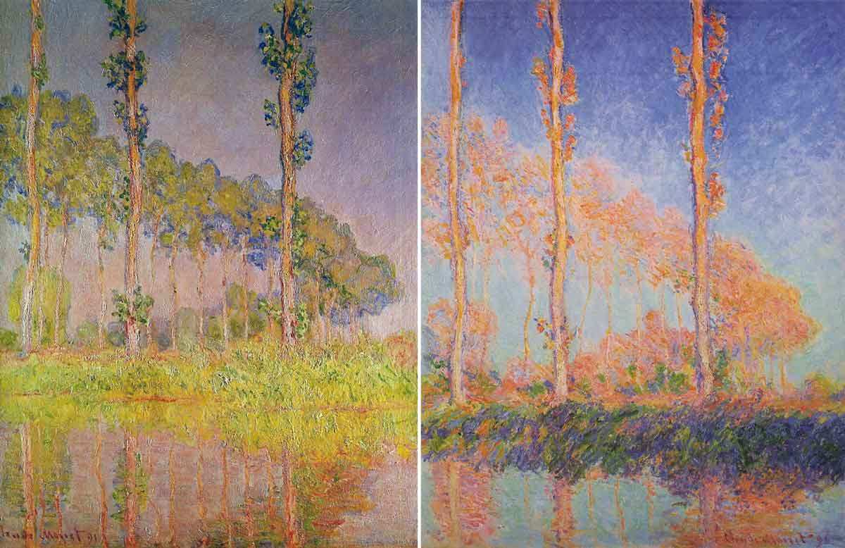 claude monet three trees spring