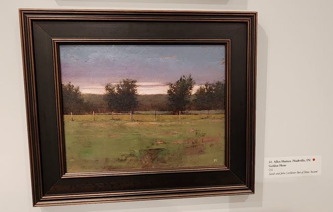"Golden Hour" by Allen Hutton, winner of the Sarah and John Lechleiter Best of Show and Barry and Bonnie Johnston Purchase Award for the RAM Permanent Collection at the 125th Annual Exhibition of Indiana and Ohio Artists at the Richmond Art Museum, Thursday, Nov. 9, 2023.