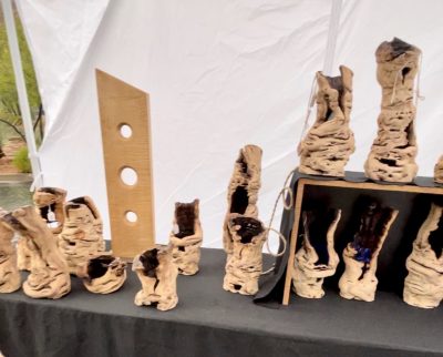 Wood artwork by Dustin Mclaughlin is on display at a local market, location and date unspecified | Photo courtesy of Dustin Mclaughlin, St. George News
