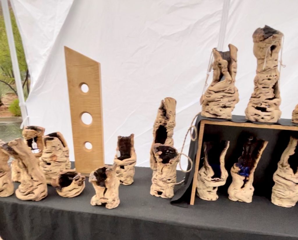 Wood artwork by Dustin McLaughlin is on display at a local market, location and date unspecified | Photo courtesy of Dustin McLaughlin, St. George News