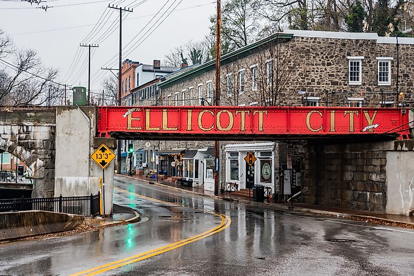 A rainy day in Ellicott City, Maryland