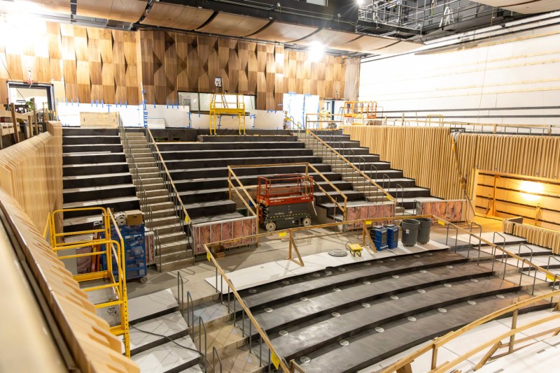 The concert hall currently under construction. Photo courtesy of the Patricia Reser Center for the Arts.