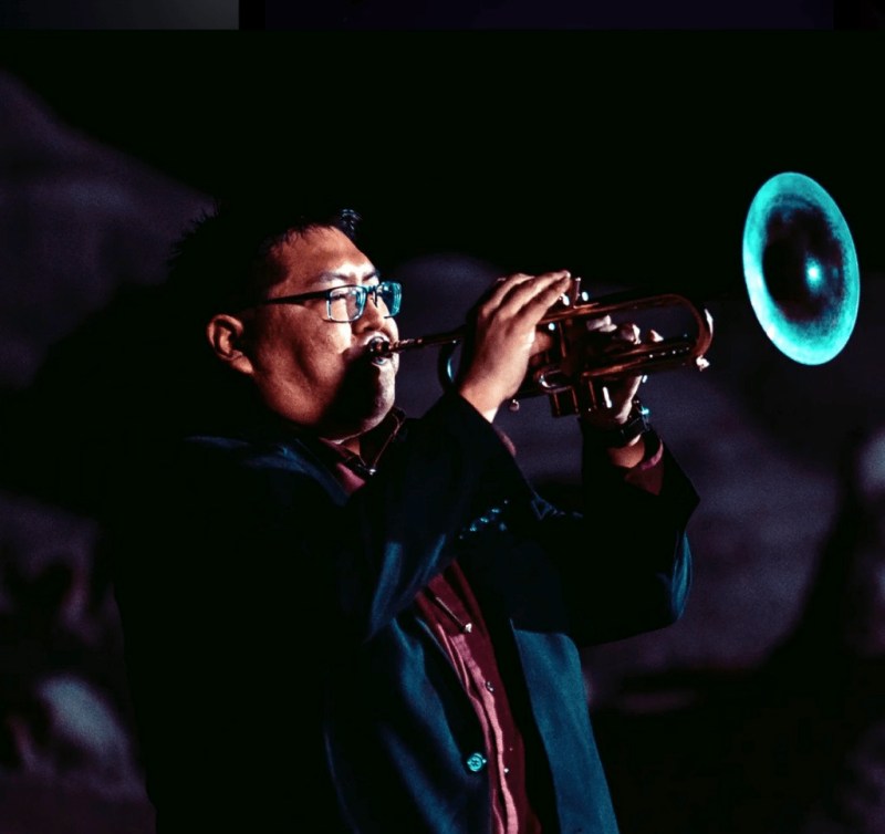 Delbert Anderson (Navajo/Diné) and his quartet, who have been celebrated by The New York Times for “putting the Indigenous sound back in jazz,” are the headliners for the opening night concert on April 6. Photo courtesy of the Patricia Valian Reser Center for the Creative Arts.