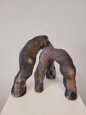 “Forms” by Ashley Rivers, who is known for figurative pieces created from casts of her own body.