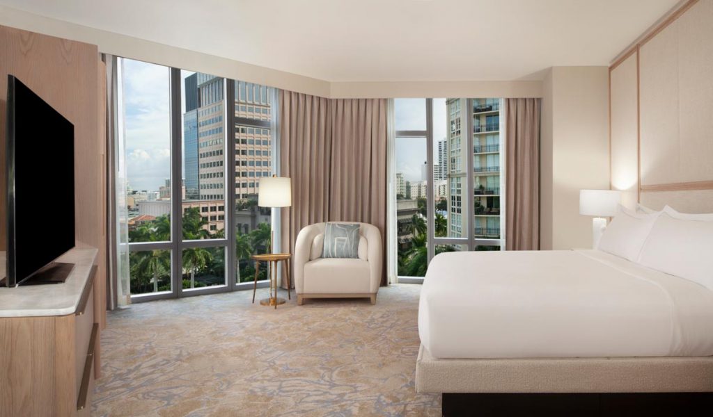 Grand Suite bedroom. Photo courtesy of Hilton West Palm Beach