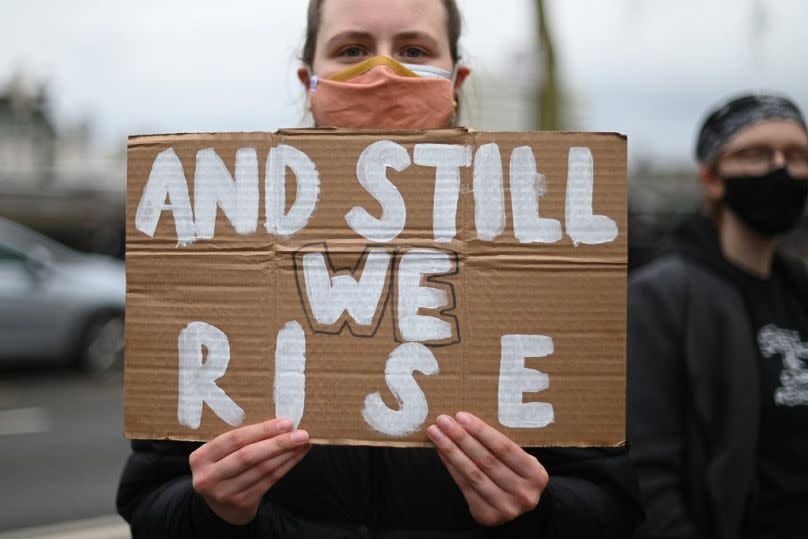 Protesters calling for greater public safety for women.