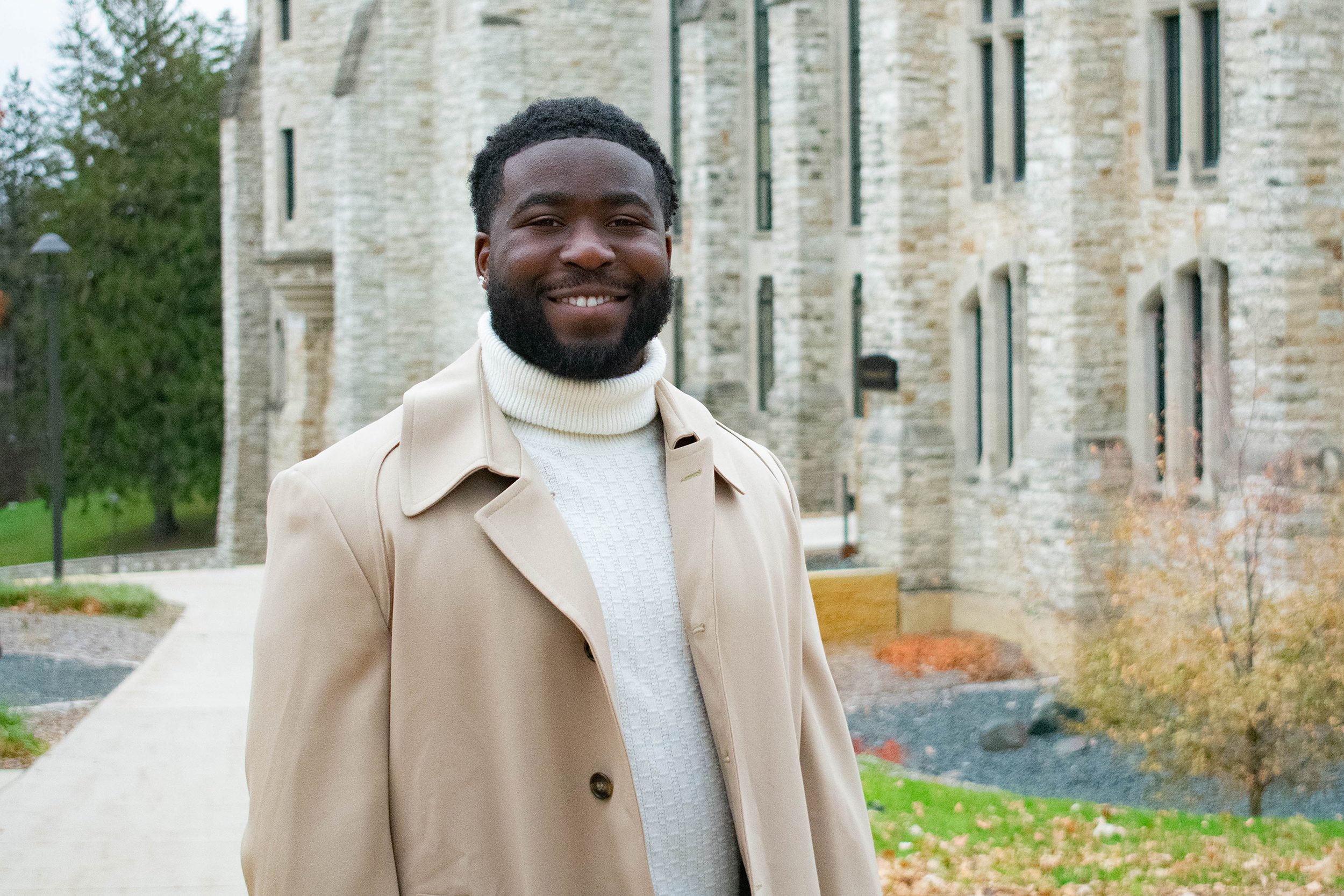 Duane Bogne '25 will use his George Floyd Fellowship for a project titled "Students Before Athletes." Photo by Mindyrose Sinykin '25