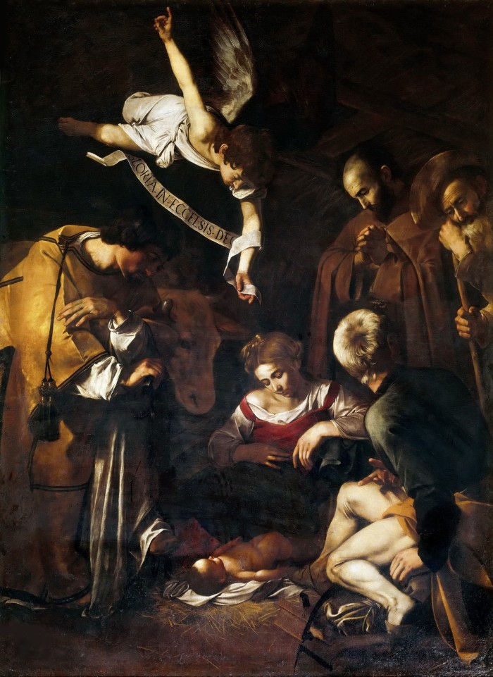 A 17th-century painting shows a nativity scene