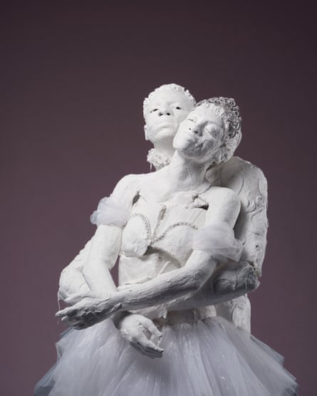 A detail from Echo and Narcissus: The Embrace by Karon Davis.
