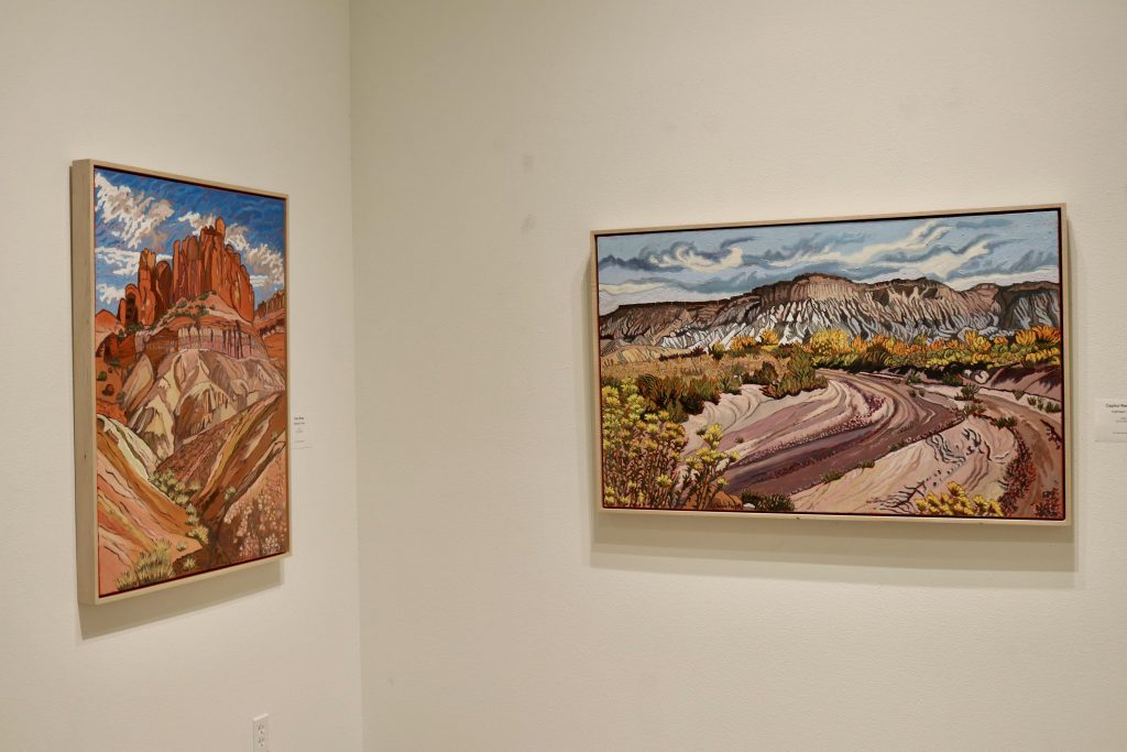 An Artist’s View: Utah on Foot, Works by Kathleen Frank is on display at the St. George Art Museum at 47 E 200 North in St. George, Utah, Dec. 20, 2023 | Photo by Jessi Bang, St. George News