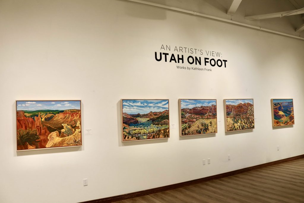 An Artist’s View: Utah on Foot, Works by Kathleen Frank is on display at the St. George Art Museum at 47 E 200 North in St. George, Utah, Dec. 20, 2023 | Photo by Jessi Bang, St. George News