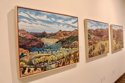 An Artist’s View: Utah on Foot, Works by Kathleen Frank is on display at the St. George Art Museum at 47 E 200 North in St. George, Utah, Dec. 20, 2023 | Photo by Jessi Bang, St. George News