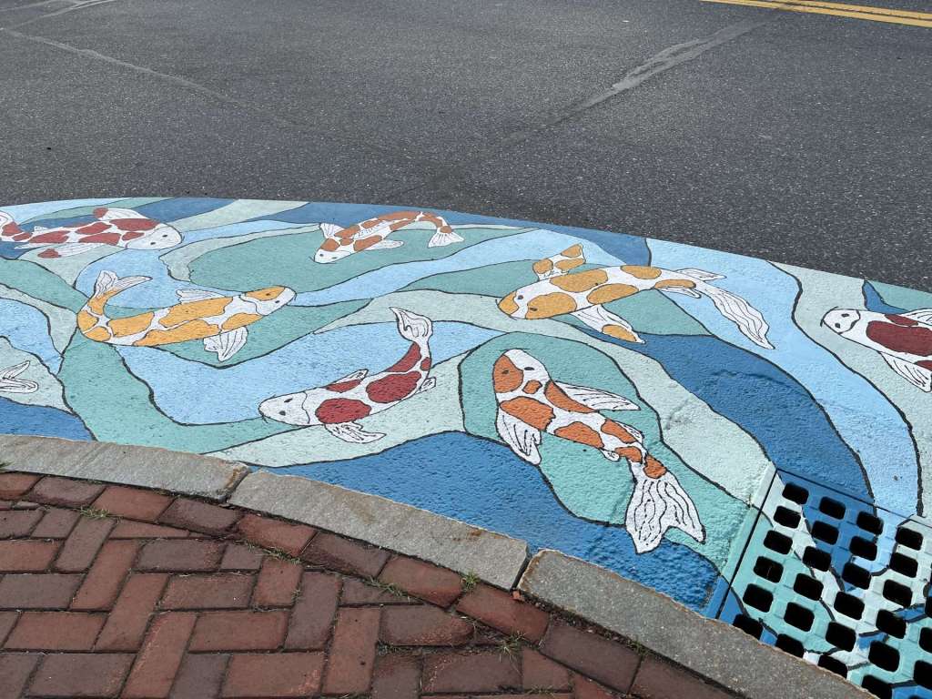 traffic calming art fish natick