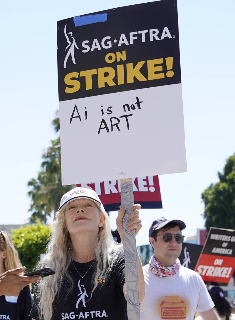 AI art was a particular contention during the 2023 Hollywood writers' strike. AP 