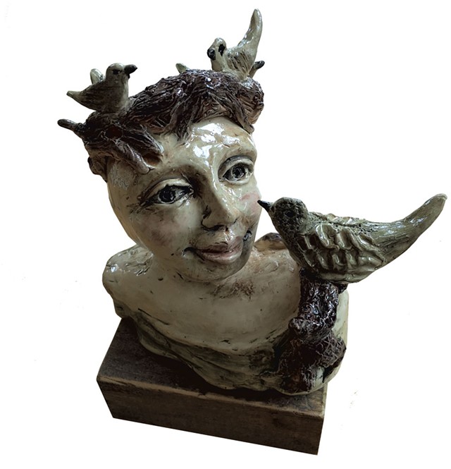 Clay sculpture by Ginger Birdsey - PAMELA POLSTON