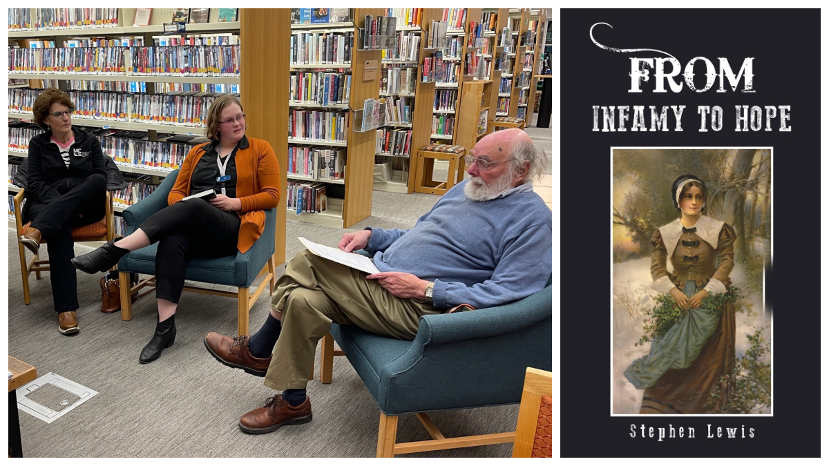 OMP Author Stephen Lewis gave a talk at Peninsula Community Library on his new book, From Infamy to Hope | Jane Boursaw Photo