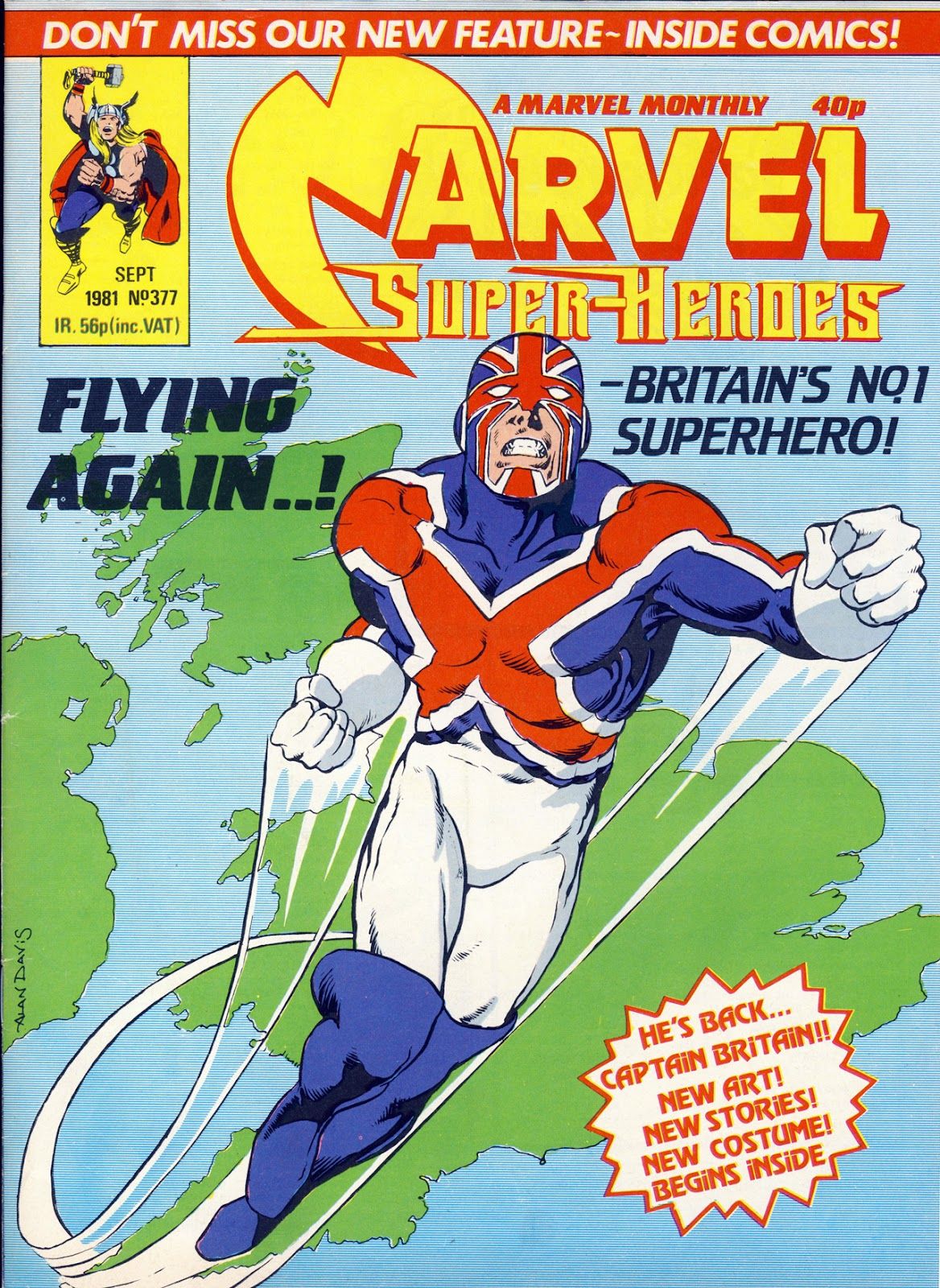 The debut of Alan Davis' new costume for Captain Britain