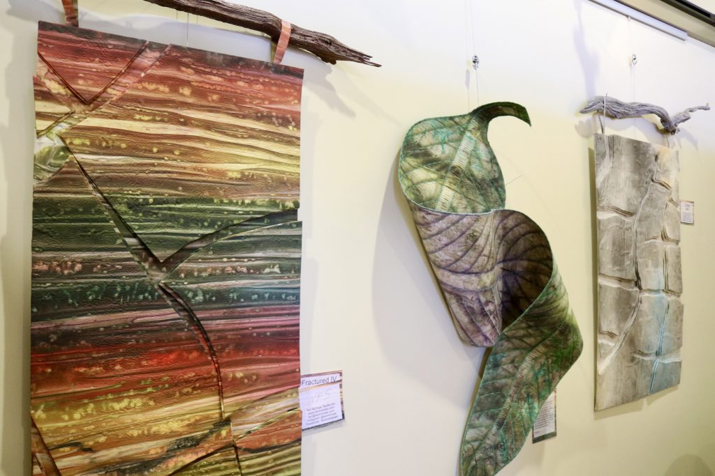 Teri McHale's textile artwork is showcased inside her room at Arrowhead Gallery in St. George, Utah, Feb. 22, 2024 | Photo by Jessi Bang, St. George News