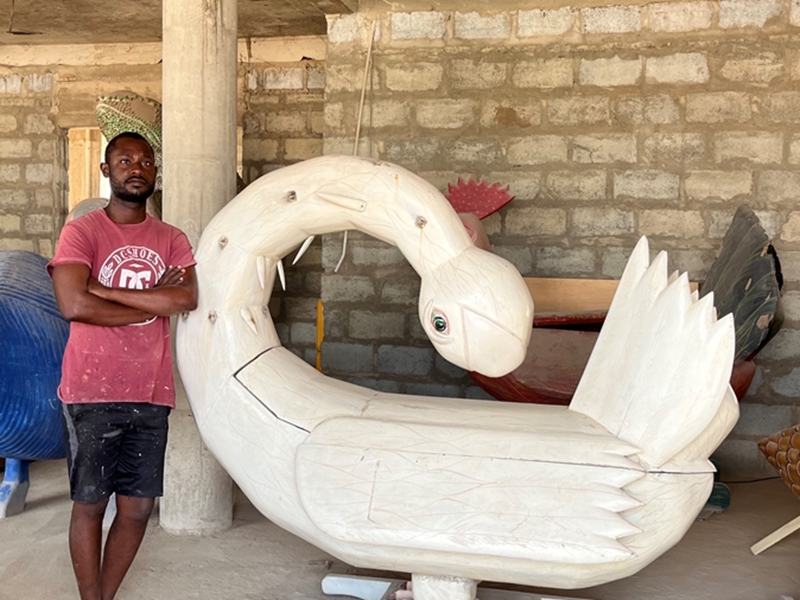 Jacob Paa Joe Jr. at Paa Joe Coffin Works in Ghana.