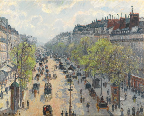 10. Camille Pissarro Le boulevard Montmartre, matinée de printemps (1987) sold at Sotheby’s London on February 5, 2014.