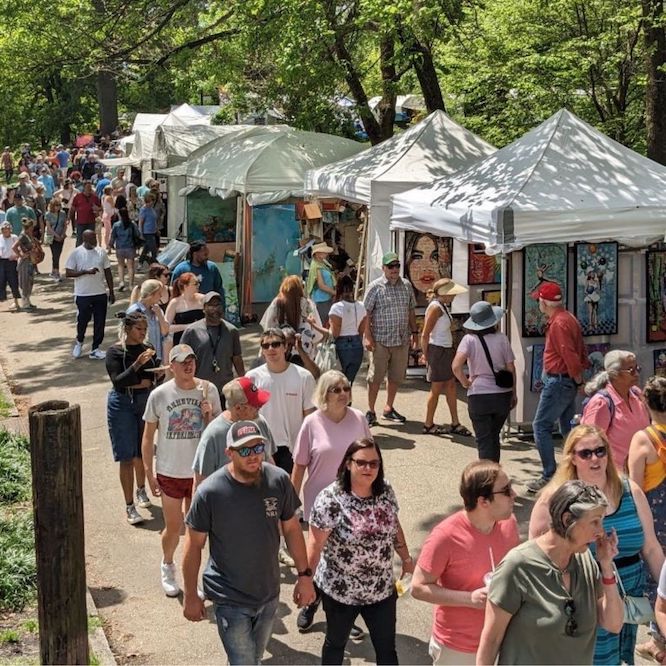 huge market with white tents