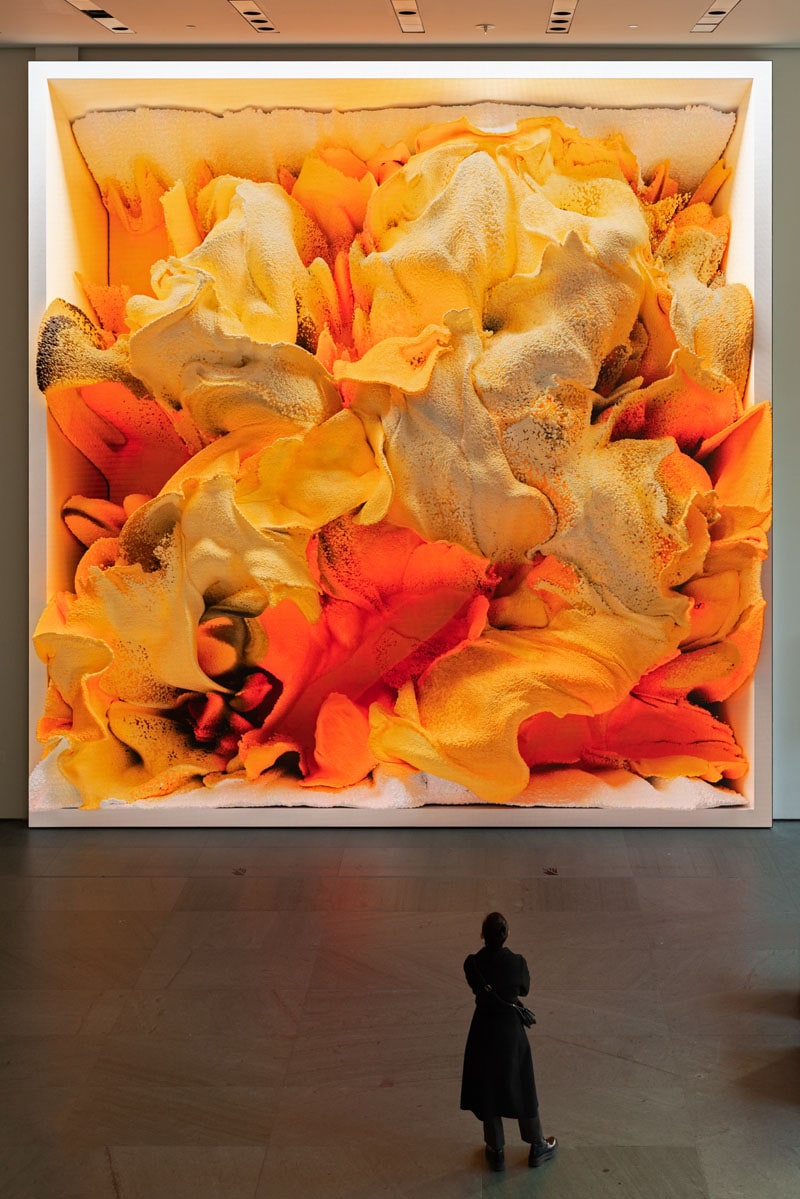 Installation view of Refik Anadol: Unsupervised, The Museum of Modern Art, New York, November 19, 2022 – October 29, 2023. © 2023 The Museum of Modern Art. Photo: Robert Gerhardt