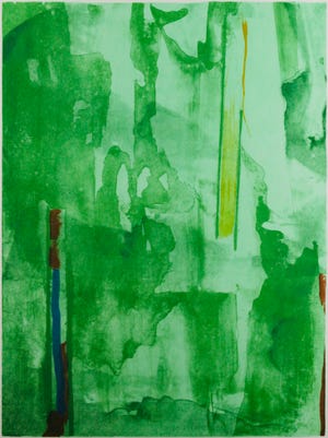 Barcelona, a lithograph on handmade paper, is the work of artist Helen Frankenthaler and is currently on display at the Washington County Museum of Fine Arts.