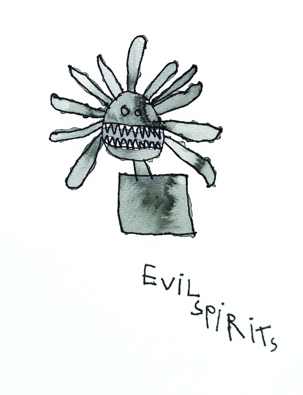 Zachary Matlock's "Evil Spirits" is a pen and acrylic ink on paper. (Submitted)