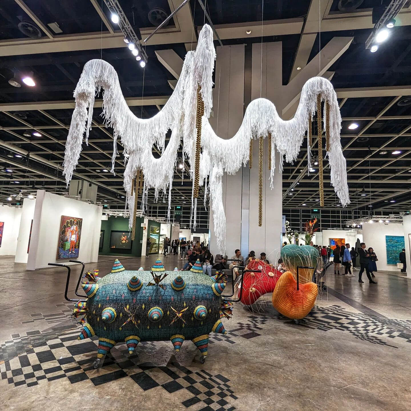 Installation view of Contingent Spheres, 2020 and 2022, Haegue Yan| Encounters |Art Basel Hong Kong 2024 |STIRworld