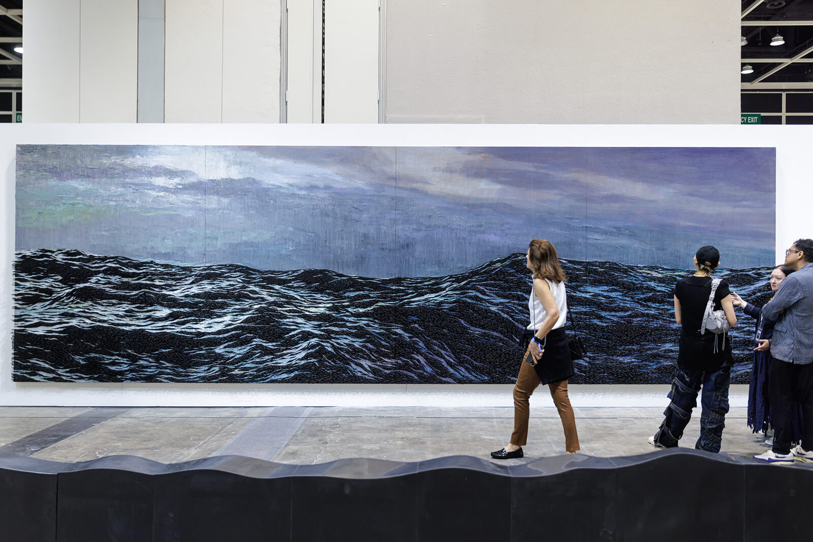 Installation view of Island (Voragine) and Endless Sea (Requiem), 2021, Ben Brown Fine Arts, Yoan Capote | Encounters |Art Basel Hong Kong 2024 |STIRworld