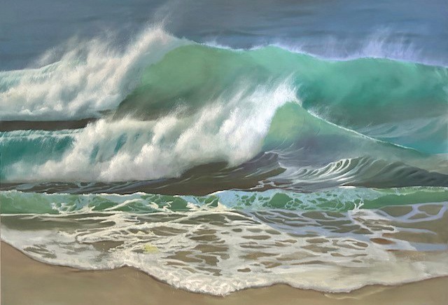 “Windswept,” by sea and sky painter Ayesha De- Lorenzo, who was chosen to be the exhibition’s featured artist.