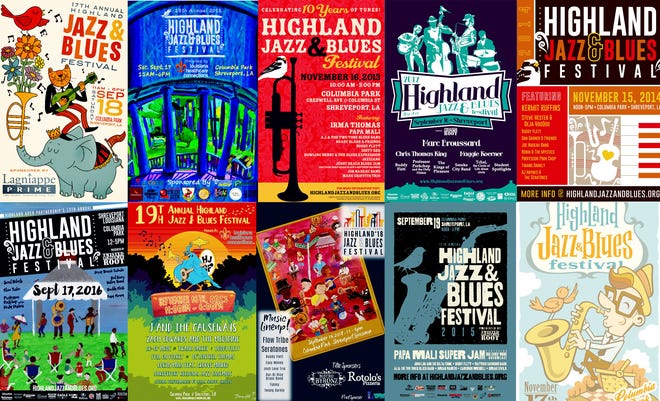 Past posters for the Highland Jazz and Blues Festival.