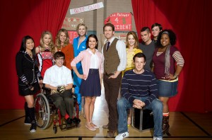 From left: Jenna Ushkowitz, Dianna Agron, Jessalyn Gilsig, Jane Lynch, Mark Salling, Chris Colfer, Amber Riley, Kevin McHale, Lea Michele, Matthew Morrison, Jayma Mays, Cory Monteith of GLEE.