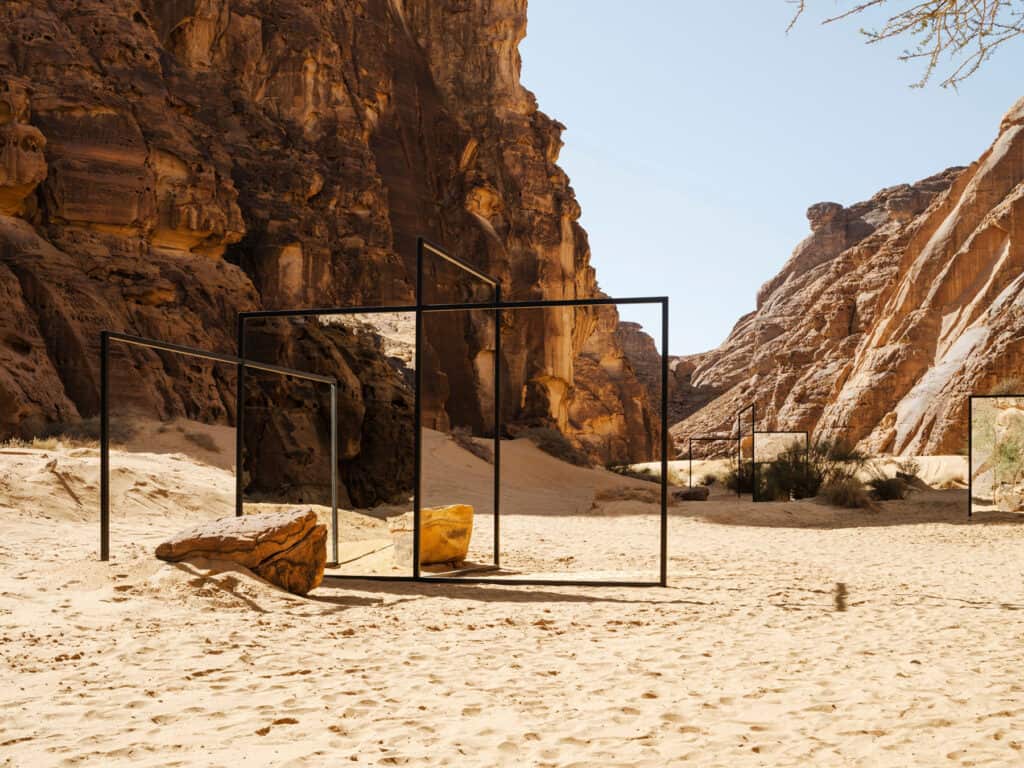 Alicja Kwade, In Blur, 2022, Installation View, Desert X AIUIa, Photo by Lance Gerber © Alicja Kwade