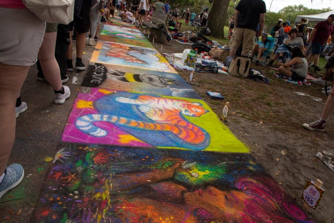 Some finished work from the SCAD Sidewalk Arts Festival, on April 27, 2024, in Savannah, GA.