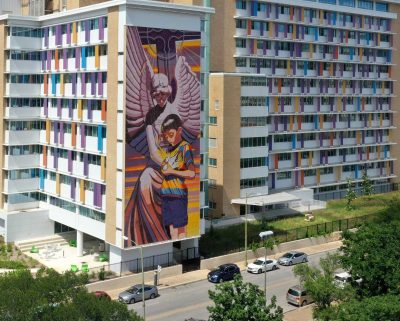 Jesse Treviño's mural 'Spirit of Healing' on the San Antonio Children's Hospital