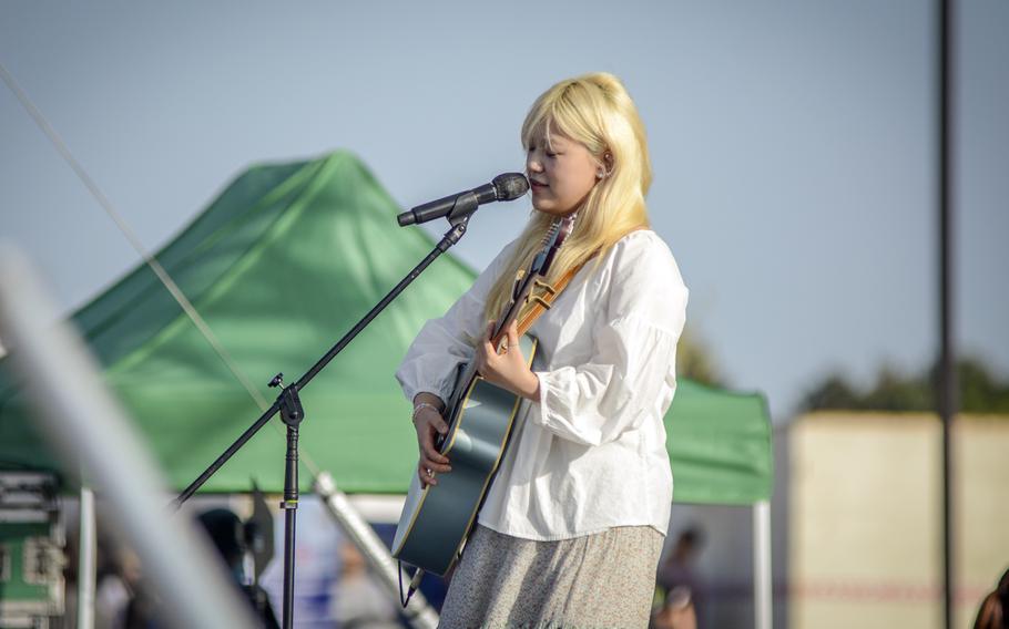 Juyoung Rosie performs during Spring Fest at Camp Humphreys, South Korea, May 18, 2024.