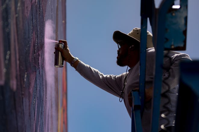 International, national and local El Paso artists gather to paint during Memorial Day weekend at the 2024 Borderland Jam public graffiti art show at Segundo Barrio in El Paso.
