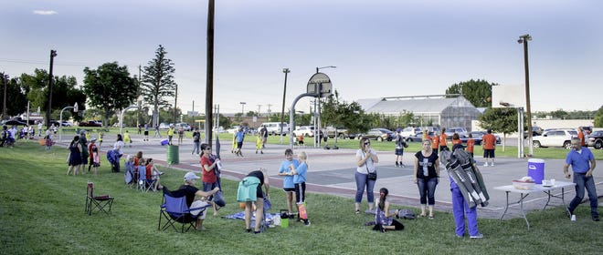 Plenty of people showed up to support Pueblo Parks and Recreation youth baketball teams. The games took place at the Slab basketball courts on North Elizabeth on June 26, 2018 in Pueblo Colo. (Zachary Allen, The Pueblo Chieftain)