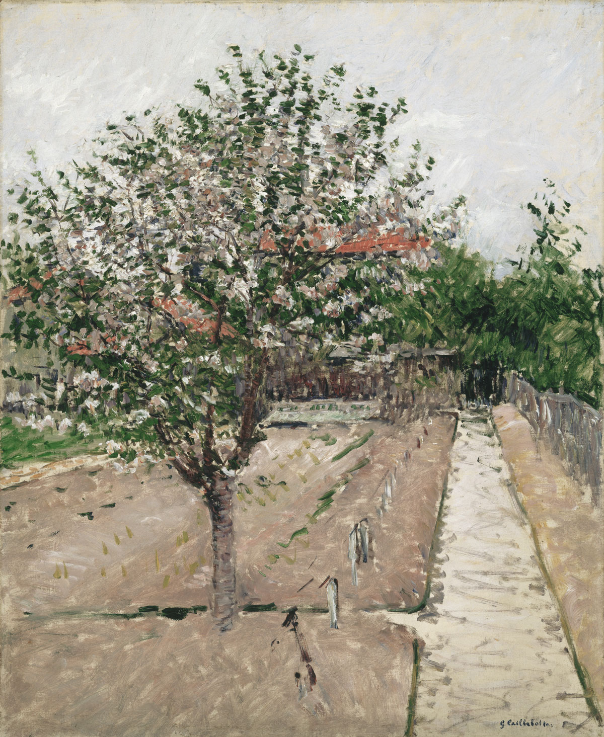 Impressionist painting of an apple tree