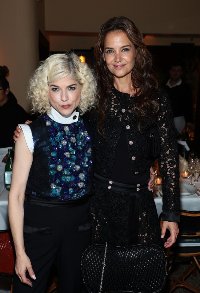 NEW YORK, NEW YORK - JUNE 10: (L-R) Selma Blair and Katie Holmes, wearing CHANEL, attends the CHANEL Tribeca Festival Artists Dinner at The Odeon on June 10, 2024 in New York City.  (Photo by Dimitrios Kambouris/WireImage)