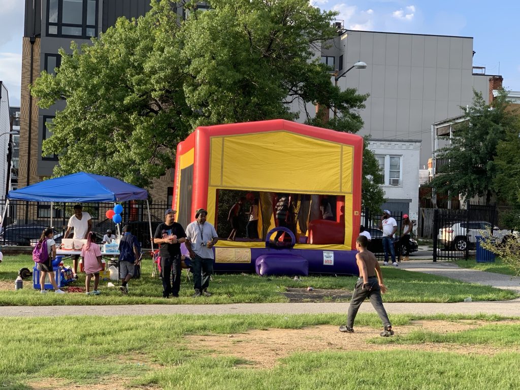 Bounce house at Uptown Reunion
