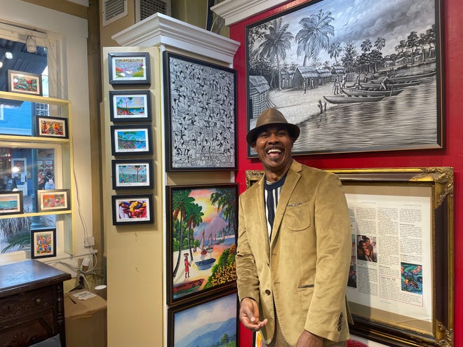 Alix Baptiste is a popular local artist at City Market's Art Center whose work has appeared in a number of national magazines and is influenced by his Caribbean roots.