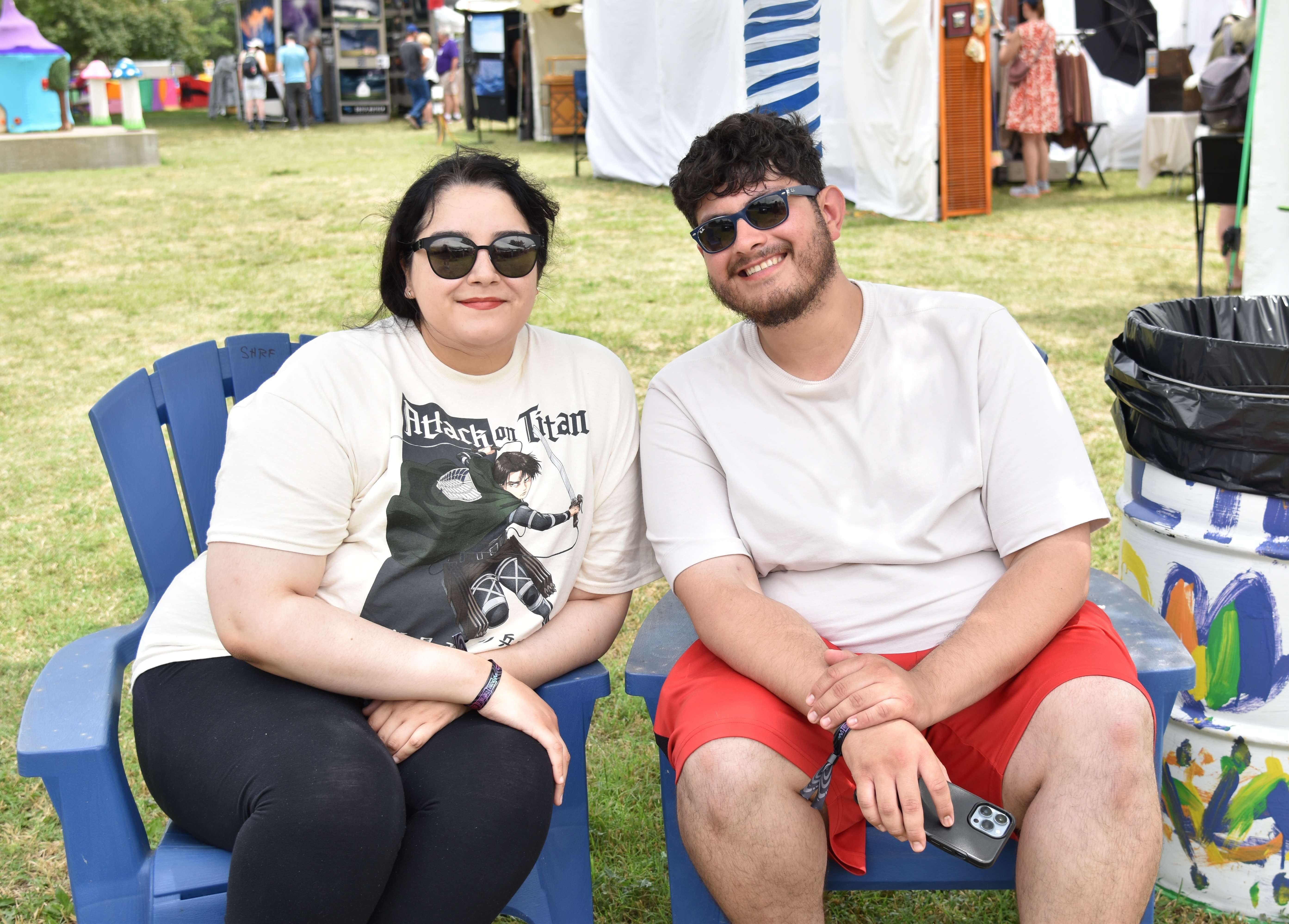 Fred Beissner, 27, and Sofia Fiscal, 28, a couple from Los Angeles, flew into Kansas this week so they could attend the Smoky Hill River Festival. <b>Photo by Kat Woods, Salina Post contributor</b>