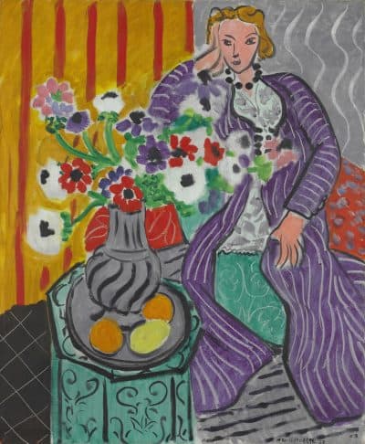 Henri Matisse's 1937 oil painting "Purple Robe and Anemones." (Courtesy Museum of Fine Arts, Boston)